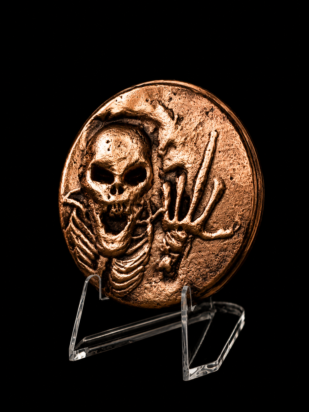 Grim Reaper Copper Medallion