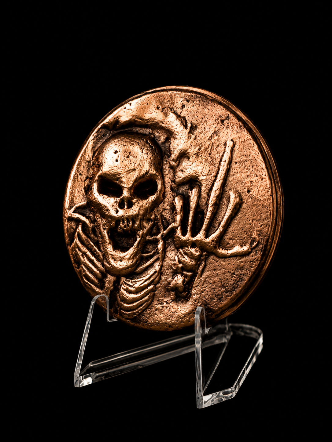 Grim Reaper Copper Medallion