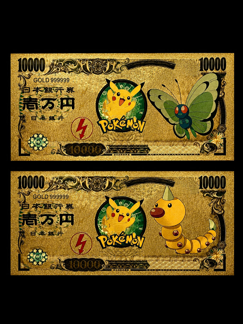 24k Gold Back Pokemon Notes