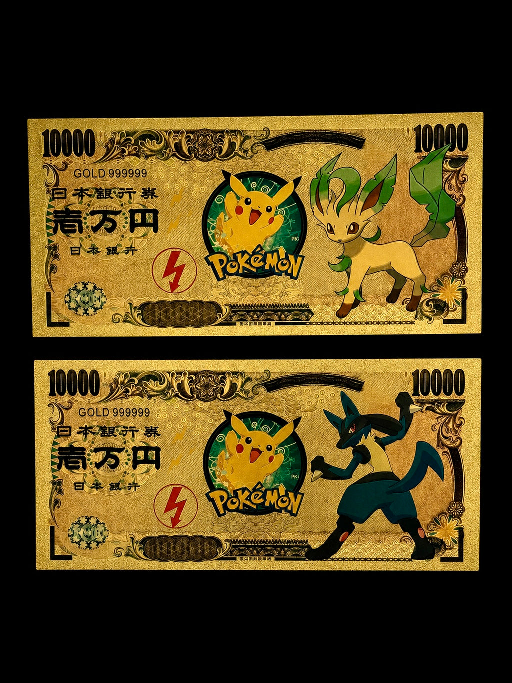 24k Gold Back Pokemon Notes