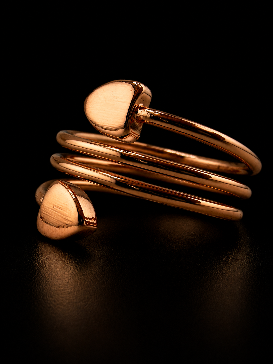Copper Spiral Cuff Ring