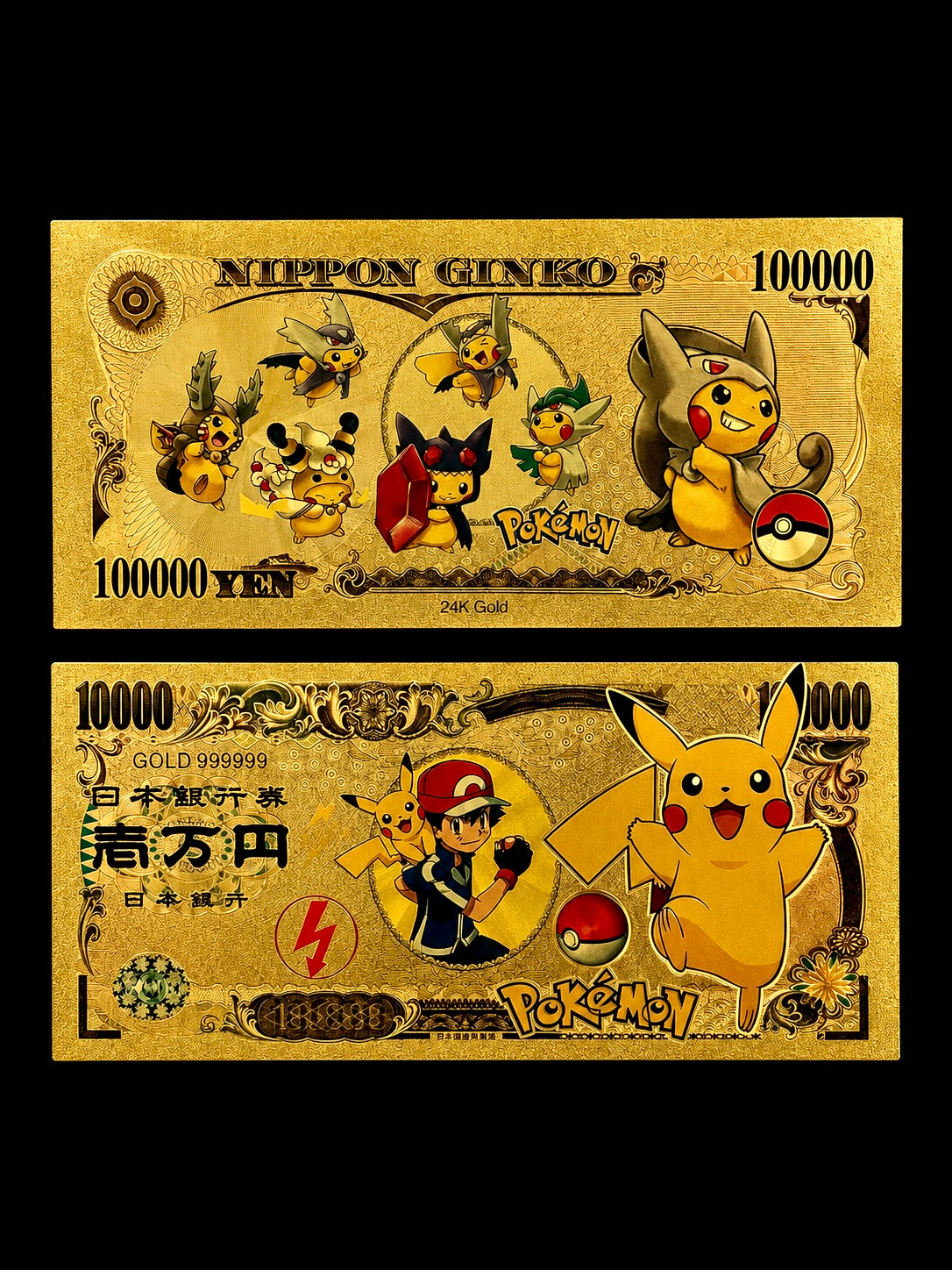 24k Gold Back Pokemon Notes