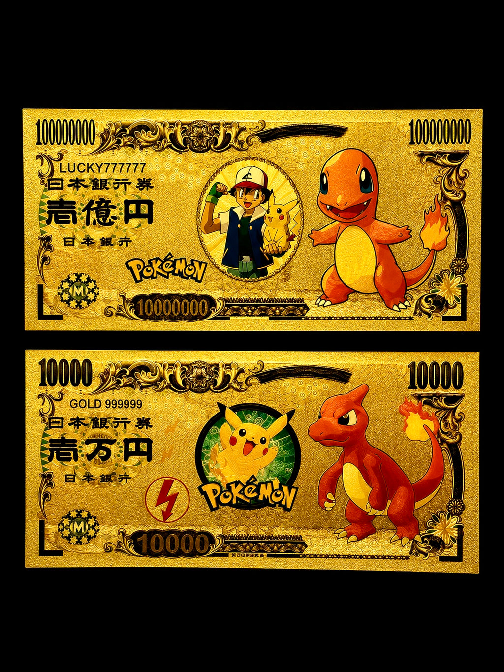 24k Gold Back Pokemon Notes
