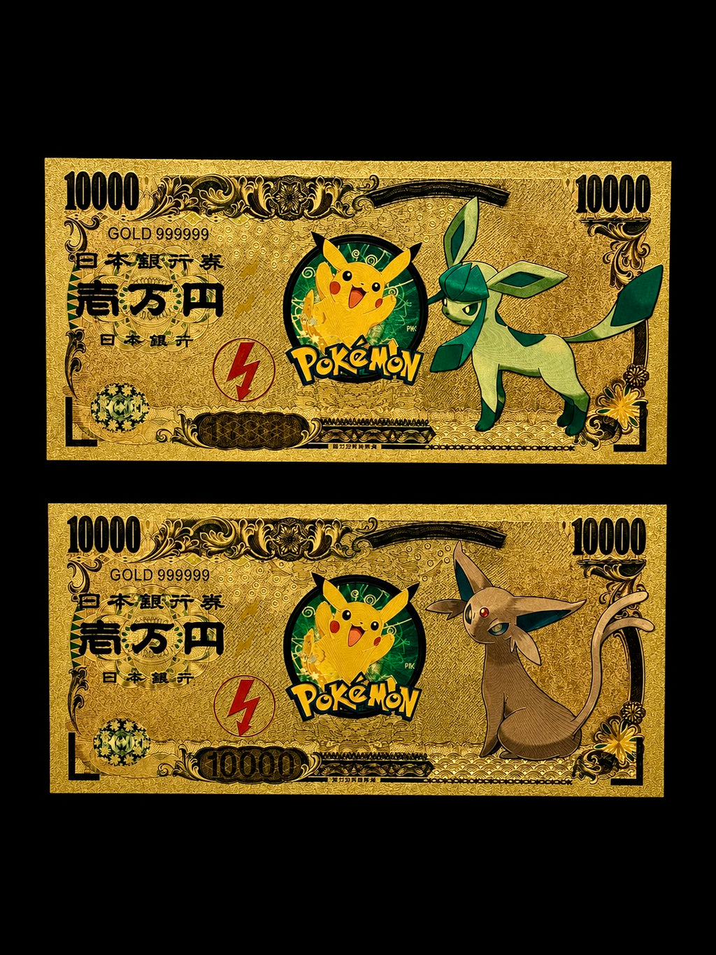 24k Gold Back Pokemon Notes