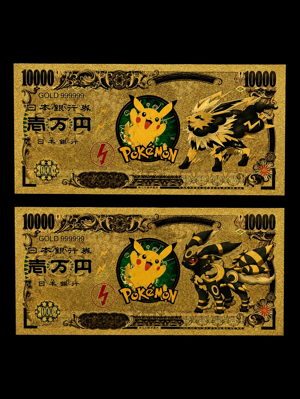 24k Gold Back Pokemon Notes