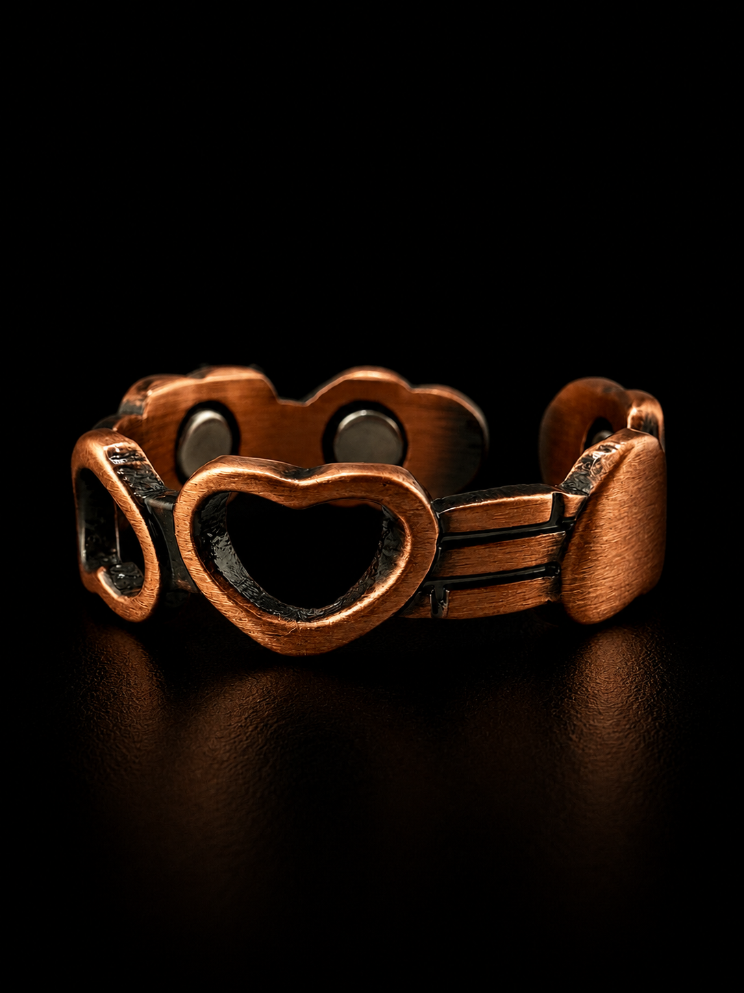 Copper Heart Link Ring