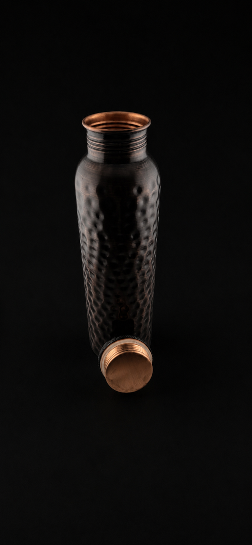 .999 900ml Pure Copper Water Bottle - Tarnished