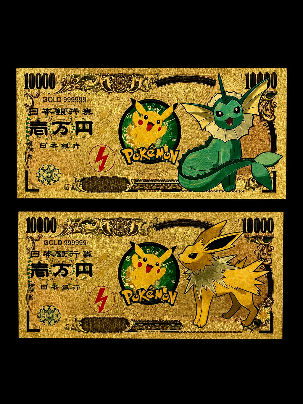 24k Gold Back Pokemon Notes