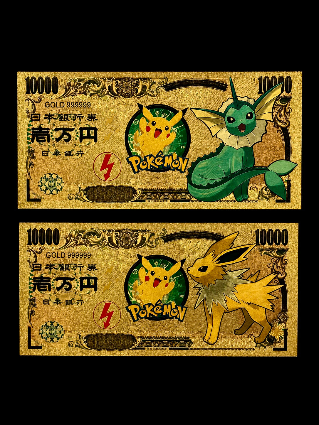 24k Gold Back Pokemon Notes